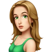 female, wearing a dress, long dark-blonde habe  sticker