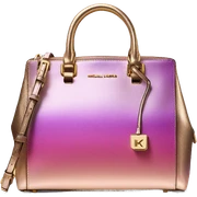 Realistic purple pink gold shift ombre metallic michael kors satchel. sticker