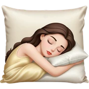 sleeping beauty brunette white girl with a silk pillow sticker