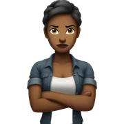 angry arms crossed woman sticker