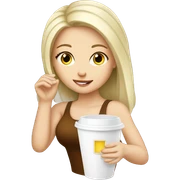 White girl drink from cup sticker