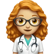 Ginger woman with stethoscope sticker