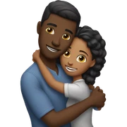 Black couple hugging  sticker