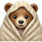 bear cozy in blanket sticker