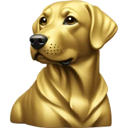 Labrador statue made  of gold  sticker
