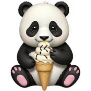 Panda eating ice cream sticker