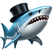 Shark with a top hat sticker