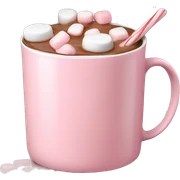 Light Pink mug of hot chocolate with marshmallows  sticker