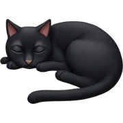 sleeping black cat sticker