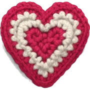 Crochet heart sticker