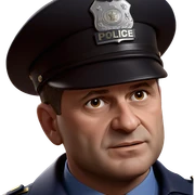 police officer portrait in uniform sticker