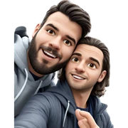 boys enjoying outdoor selfie sticker