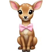 fawn with light pink bow  sticker