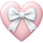 Pastel pink heart with white bow sticker