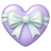 Pastel heart with white bow  sticker