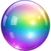 Sparkly iridescent rainbow-gradient crystal-glass orb sphere sticker