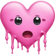 Pink melting heart sticker