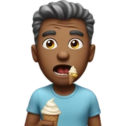 Mad man eating ice cream sticker