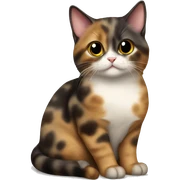 Tortie munchkin cat sitting sticker