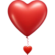 Realistic red heart balloons sticker