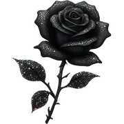 Black rose with crystals sticker