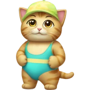 cute cat in swimsuit  sticker