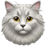 fluffy light-grey cat sticker
