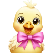 Baby chicken with pink bow sticker