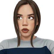 brown hair turtleneck portrait sticker