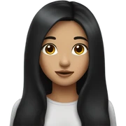 girl with long black hair beautiful sticker