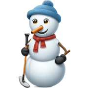 snowman with golf club sticker