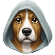 Dog wearing a hoodie sticker