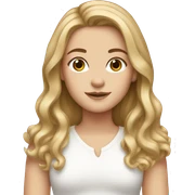 White girl with brown blond hair middle part sticker