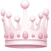 White and pastel pink crown sticker