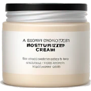 body moisturizer cream pot with label beige sticker
