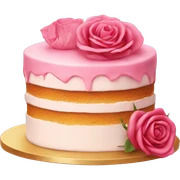 Cake with rose sticker