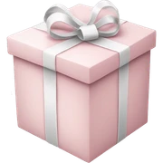 pale pink christmas present box with a white tying sticker
