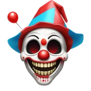 skull + clown sticker