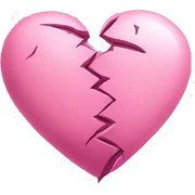 Pink broken heart sticker