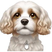 Cavachon with brow patches and brown eyes sticker
