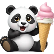 Panda eating ice cream sticker