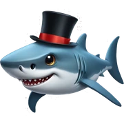 Shark with a top hat sticker