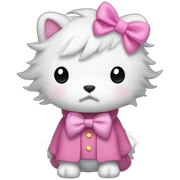 cute cat with pink bow sticker
