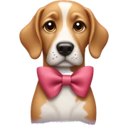 dog wearing bow sticker