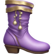 Realistic isolated light purple elf boots with bells. sticker
