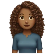 Brown girl with curly brown hair sticker