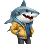 Shark whit clothes sticker