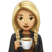 Girl with coffee sticker
