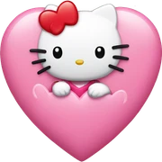 hello kitty with heart sticker