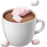 Light Pink mug of hot chocolate with marshmallows  sticker